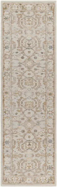 Product Image 3 for Revere Vintage-Inspired Hand-Knotted Medium Gray / Tan Rug - 2'6" x 8' from Surya