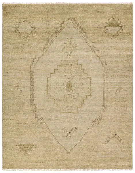 Product Image 1 for Fayola Handknotted Medallion Green Rug from Jaipur 
