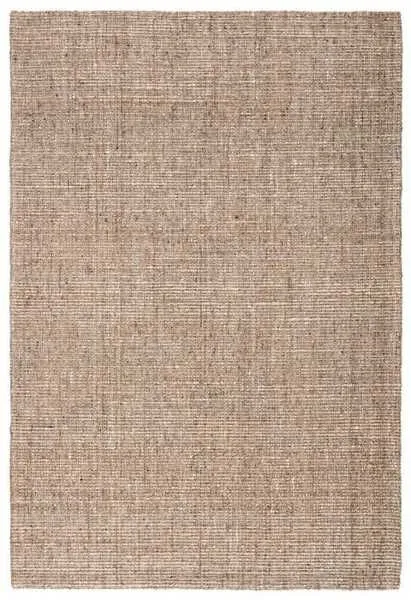 Flat lay top view of entire Sutton rug showing tan and black color blending in heathered pattern