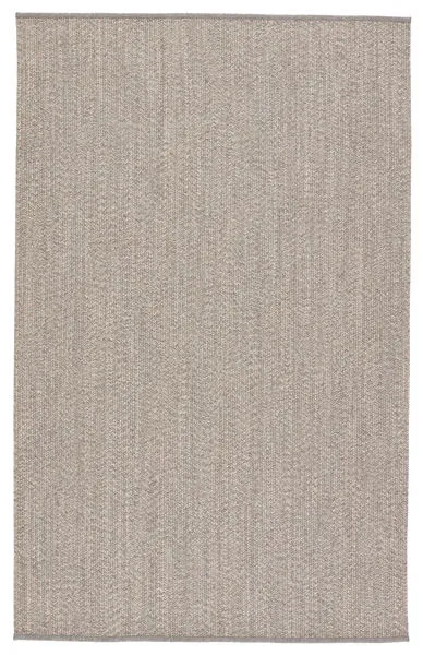 Solid taupe and cream rectangular rug with a handwoven texture in a subtle striped pattern