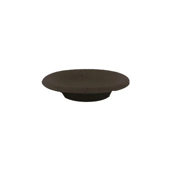 Bosque Stoneware Appetizer Plate in dark brown with speckled glaze and shallow bowl shape