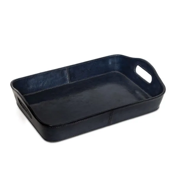 Product Image 1 for Derby Parlor Blue Leather Tray from Regina Andrew Design