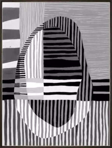 close-up view showing detailed texture and intricate stripe patterns within the geometric shapes