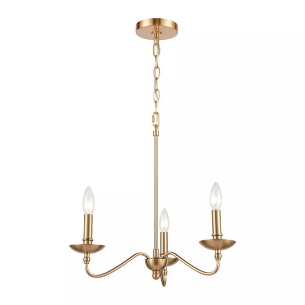 Product Image 1 for Wellsley 3 Light Chandelier In Burnished Brass from Elk Lighting