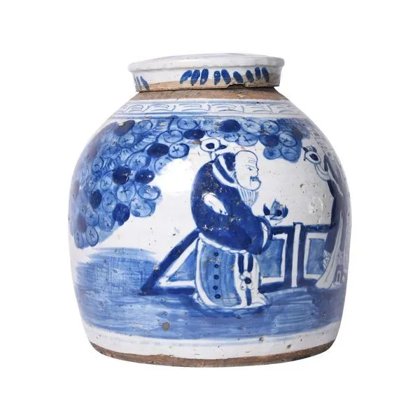 Product Image 1 for Blue & White Vintage Ming Jar Three Wise Men Motif from Legend of Asia