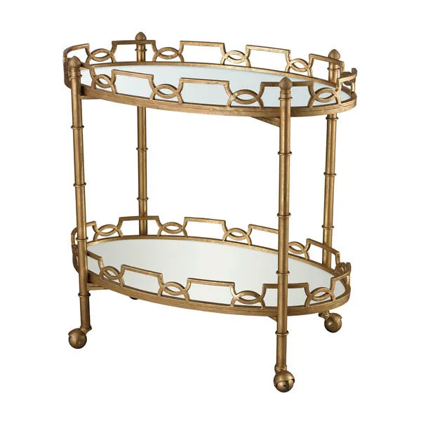 Product Image 1 for Curvilinear 2 Tier Tray Table In Antique Gold Leaf from Elk Home