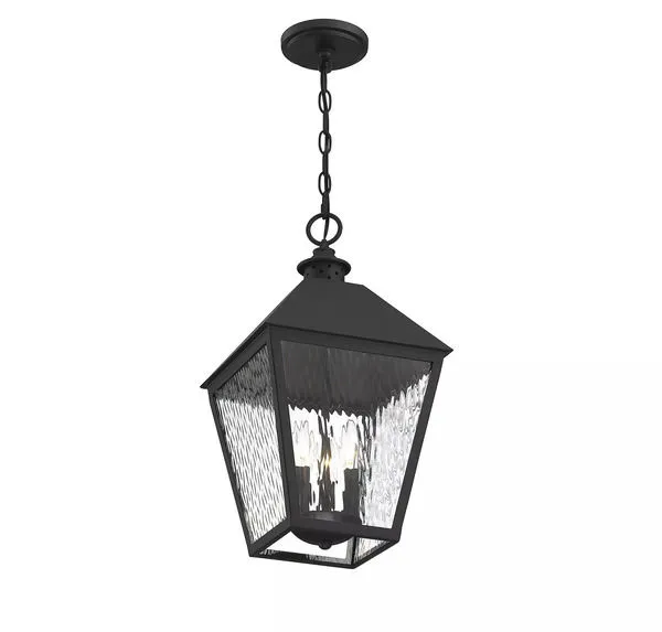 Product Image 1 for Harrison Matte Black 3 Light Outdoor Pendant from Savoy House