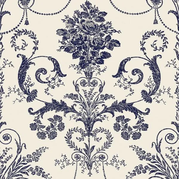 Product Image 1 for Laura Ashley Josette Off White and Midnight Wallpaper from Graham & Brown
