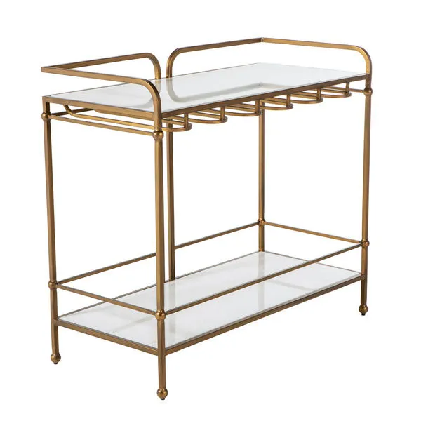 Product Image 1 for Thia Brushed Brass & Marble Bar Console from Gabby