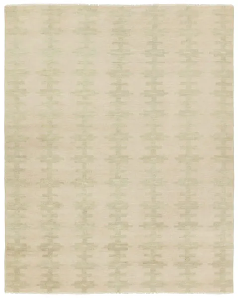 Product Image 1 for Addae Hand Knotted Geometric Sage/Ivory Rug from Jaipur