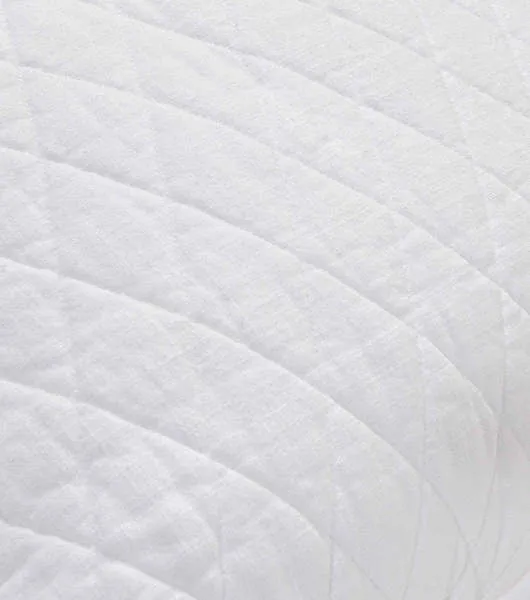 White cotton sham with a textured diamond pattern and soft prewashed finish
