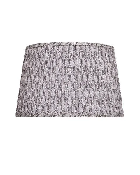 Plume Medium Tapered Lamp Shade with pleated fabric and fan-like soft blue pattern