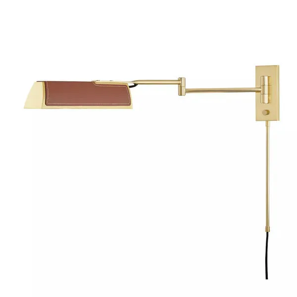 Product Image 1 for Holtsville 1 Light Swing Arm Wall Sconce W/ Saddle Leather from Hudson Valley