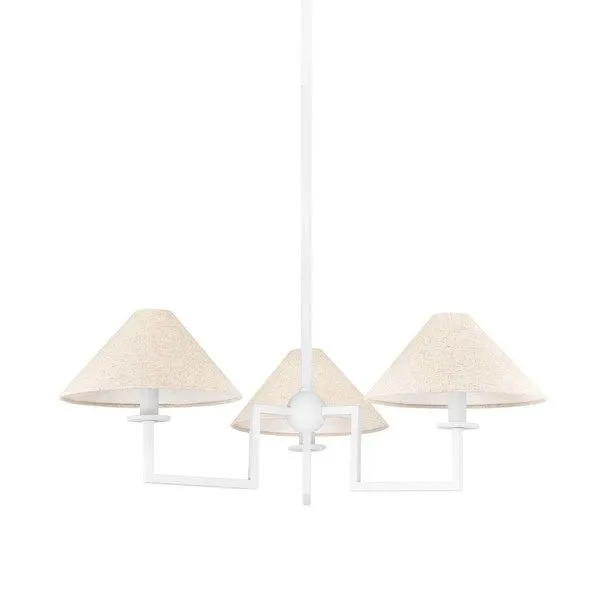 Product Image 1 for Gladwyne 3-Light Textured White Steel Chandelier from Mitzi