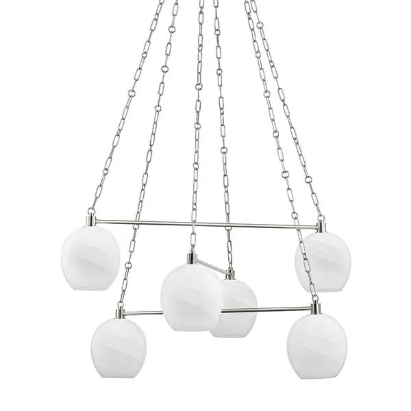 Product Image 1 for Asbury Park 6-Light Chandelier - Polished Nickel from Hudson Valley