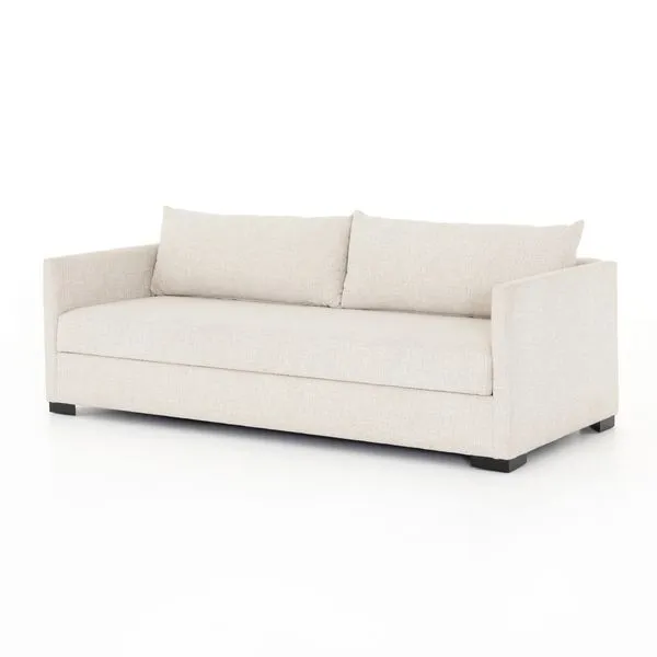 Wickham Full Sofa Bed 86.5 inches in light beige, simple silhouette with straight arms and two knife-edge pillows
