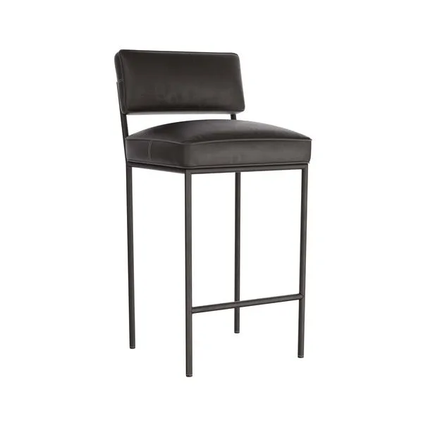Product Image 8 for Topanga Graphite Leather Bar Stool from Arteriors