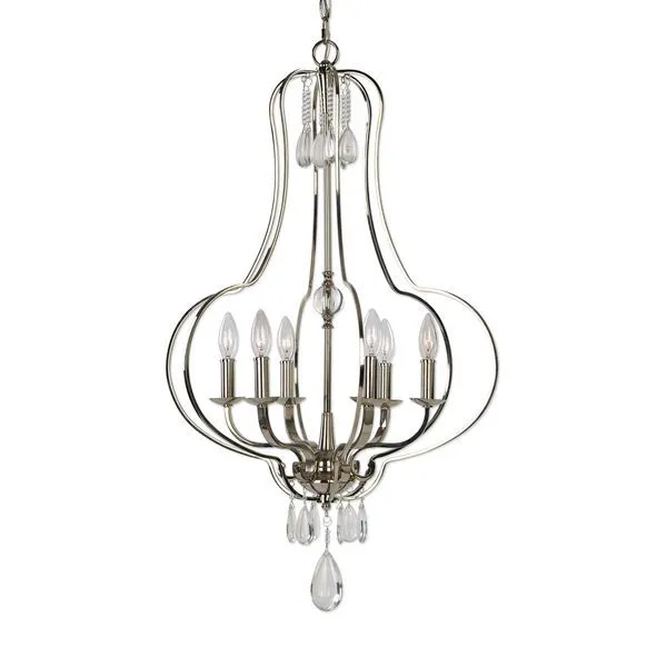 Product Image 1 for Uttermost Genie 6 Light Polished Nickel Chandelier from Uttermost