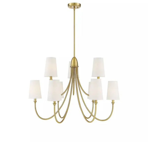 Product Image 1 for Cameron Warm Brass 9 Light Chandelier from Savoy House 