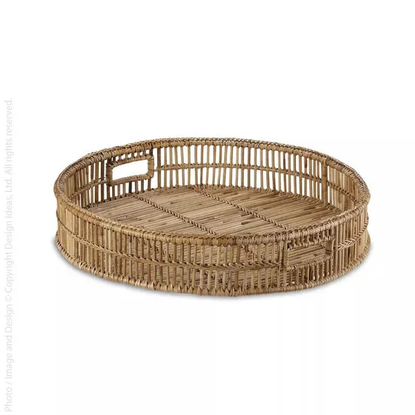 Product Image 4 for Lena Rattan Round Serving Tray, Set of 2 from Texxture
