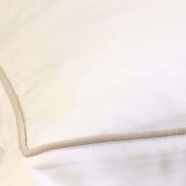 Sheena Bamboo Sateen Euro Sham in sand with smooth bamboo fabric and subtle border piping