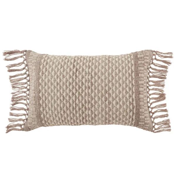 Product Image 1 for Haskell Indoor/ Outdoor Taupe/ Ivory Geometric Lumbar Pillow from Jaipur 