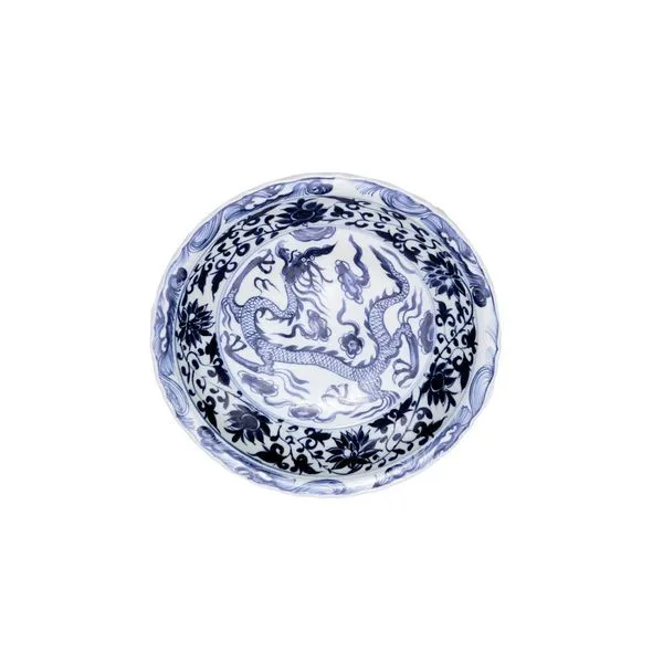 Product Image 1 for Blue & White Plate With Dragon Mortif from Legend of Asia