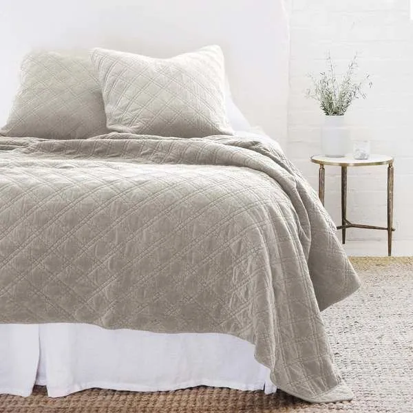 Product Image 1 for Brussels Quilted Cotton King Coverlet - Taupe from Pom Pom at Home