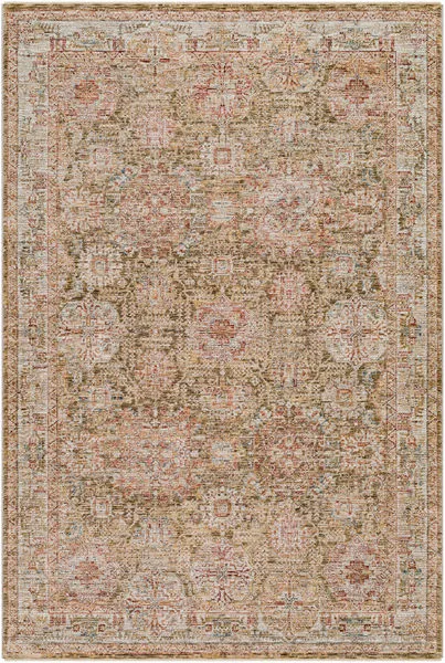 Product Image 1 for Naila Vintage-Inspired Woven Green / Rust Rug - 9' x 12'2" from Surya