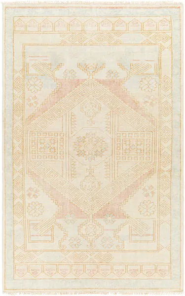 Product Image 1 for Anadolu Hand-Knotted Blue / Pale Pink Rug - 4' x 6' from Surya