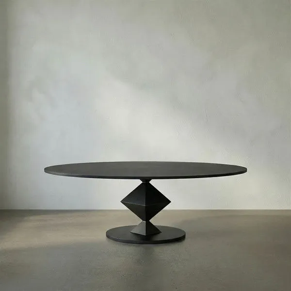 Product Image 1 for Katana Black Metal Oval Dining Table from Noir