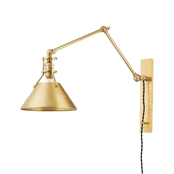 Product Image 1 for Metal No. 2 1-Light Aged Brass Portable Sconce from Hudson Valley