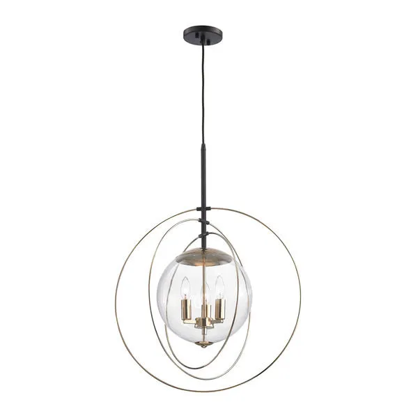 Product Image 1 for Zonas 3 Light Chandelier In Polished Gold And Oil Rubbed Bronze from Elk Lighting