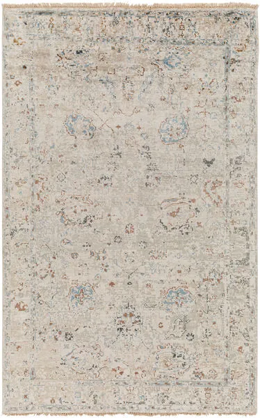 Product Image 1 for Theodora Hand-Knotted Denim / Beige Rug - 2' x 3' from Surya