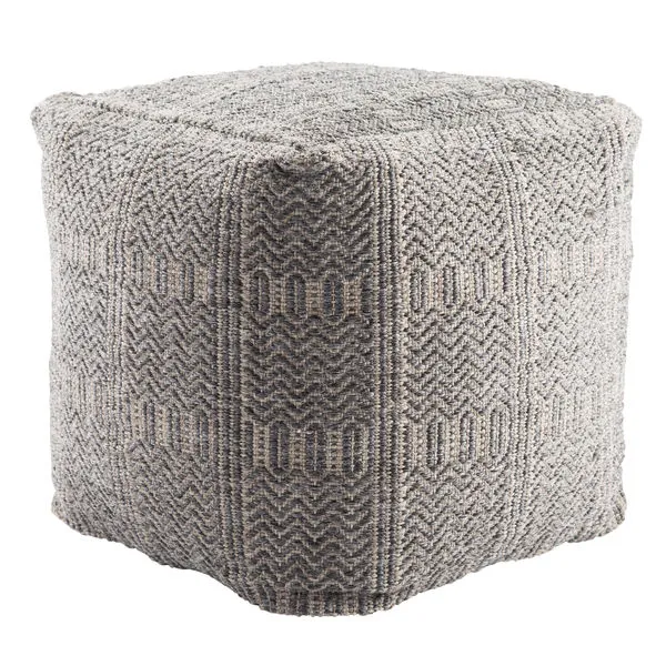 Product Image 1 for Destrie Indoor/ Outdoor Tribal Gray Cube Pouf from Jaipur 