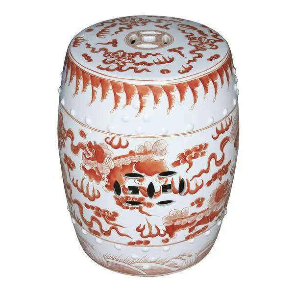 Product Image 1 for Garden Stool-Red Lion from Legend of Asia