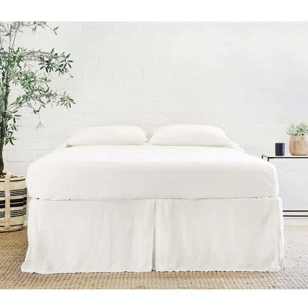 Product Image 1 for Pleated Cream Linen California King Bed Skirt from Pom Pom at Home