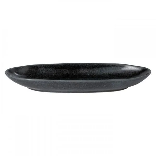 Product Image 1 for Livia Small Ceramic Stoneware Oval Platter - Matte Black from Costa Nova