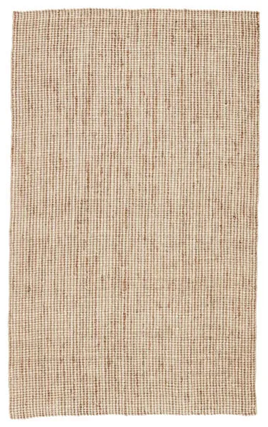 rectangular Mayen Natural Solid jute area rug in bleached white and tan with chunky woven texture