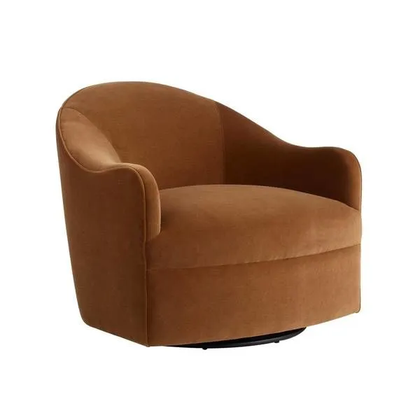 Product Image 3 for Delfino Swivel Chair Cider Performance Velvet from Arteriors