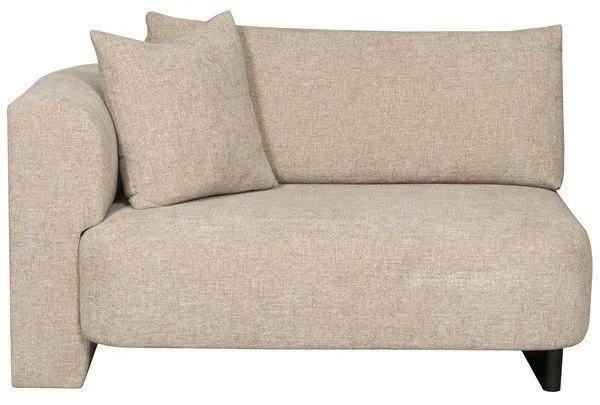 Lola Modular Sectional Left Arm Loveseat in beige Jasper Pebble fabric with rounded silhouette and plush cushions