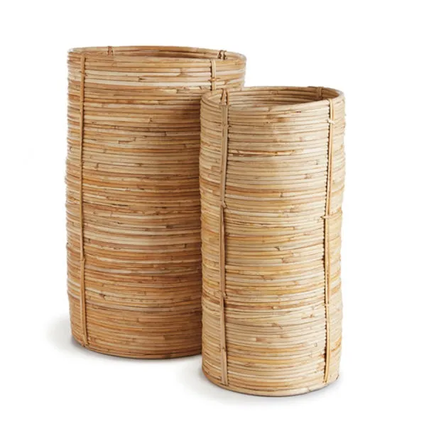 Product Image 1 for Cane Rattan Tall Cylinders, Set Of 2 from Napa Home And Garden