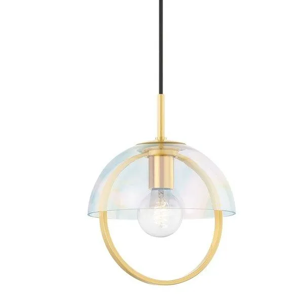 Product Image 1 for Meriah Small Iridescent Glass Shade Pendant Light from Mitzi