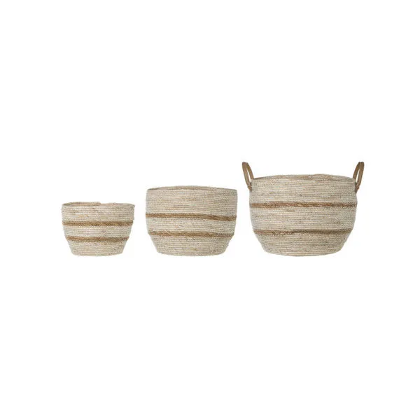 Product Image 2 for Maize Baskets With Leather Handle Set from Creative Co-Op