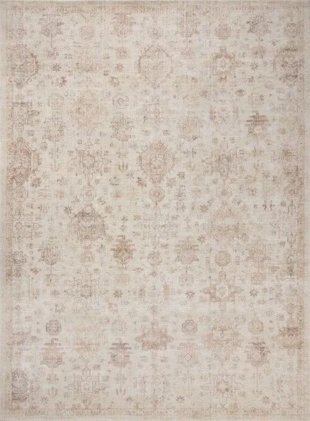 Marcella Sand Terracotta traditional area rug with hand-loomed texture and tonal intricate motifs in warm beige and terrac...
