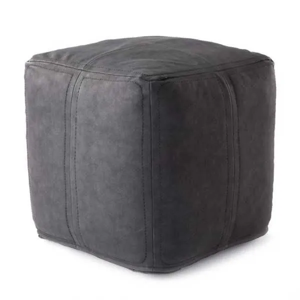 Product Image 2 for Suave Solid Black Cube Pouf by Nikki Chu from Jaipur 