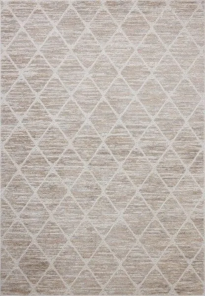 Townes Pebble beige rug with abstract diamond pattern in neutral tones, power-loomed textured surface