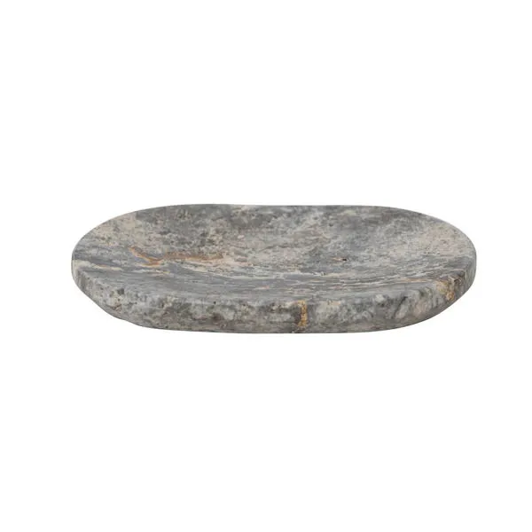 Product Image 1 for Grey Travertine Oval 4" x 6" Soap Dish from Creative Co-Op