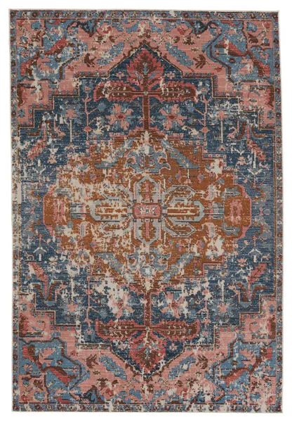 Product Image 3 for Diem Indoor/ Outdoor Medallion Blue/ Pink Rug from Jaipur 