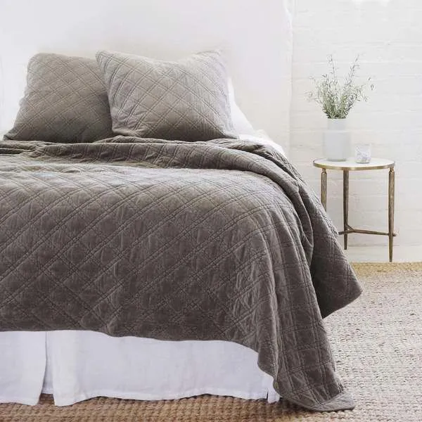 Product Image 1 for Brussels Quilted Cotton Euro Sham - Pewter from Pom Pom at Home